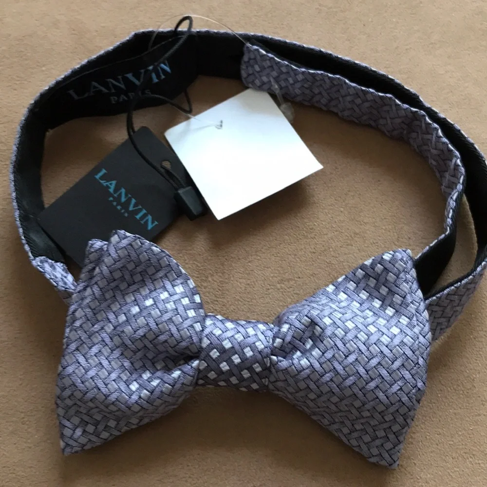 Lanvin Paris Lavender Silk Bow Tie — NWT